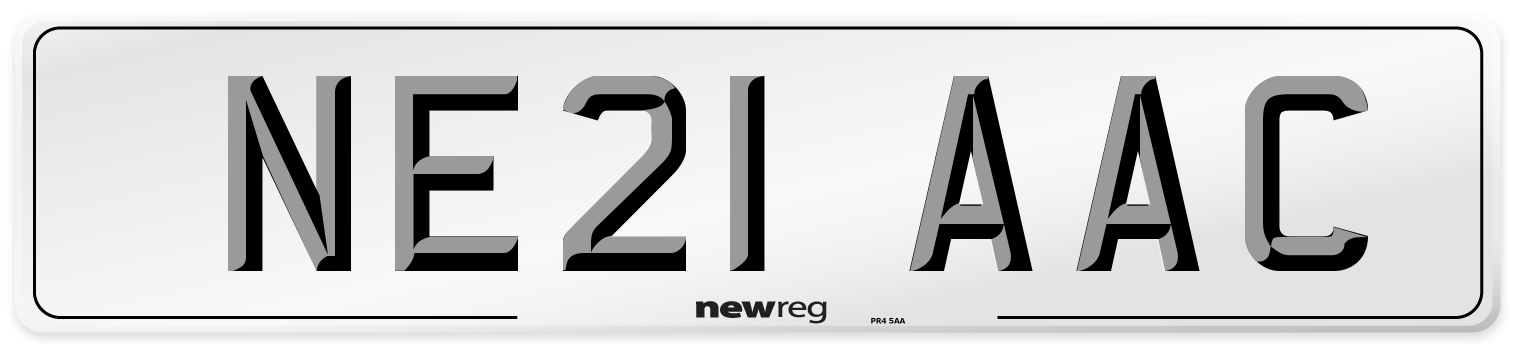 NE21 AAC Number Plate from New Reg